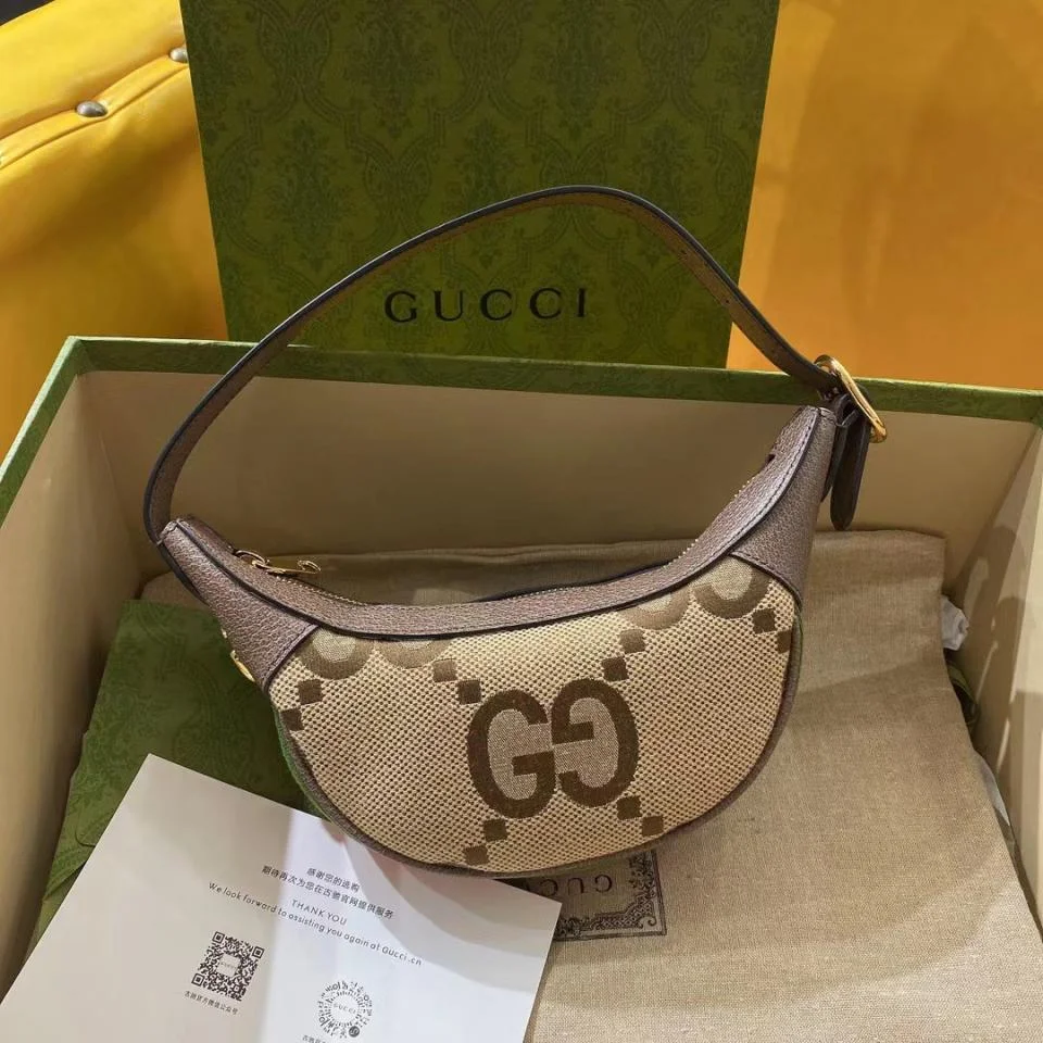GUCCI大老花雙G月牙包